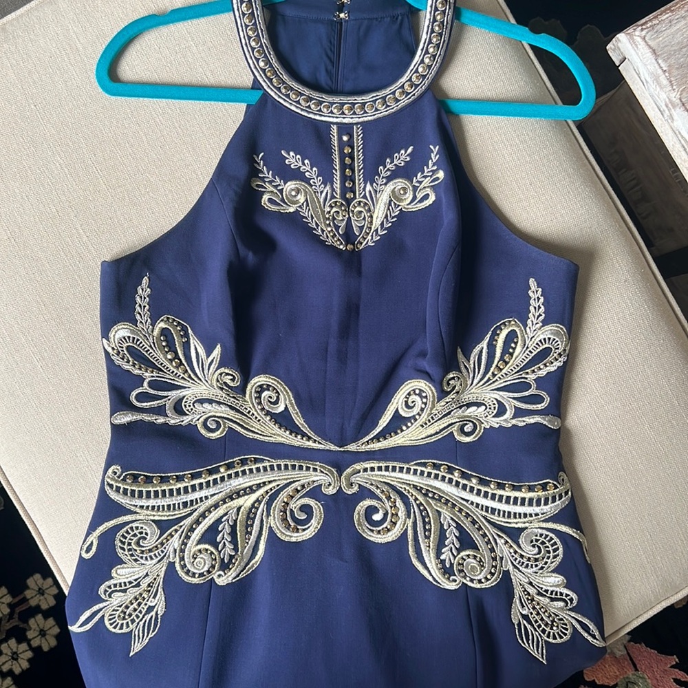 Lilly Pulitzer navy and gold sheath (Size 10)